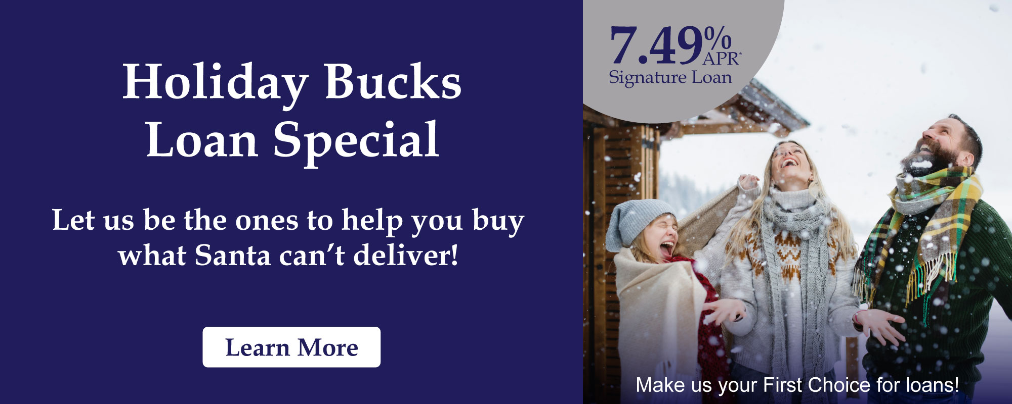 Holiday Bucks Loan Special - Let us be the ones to help you buy what Santa can't deliver